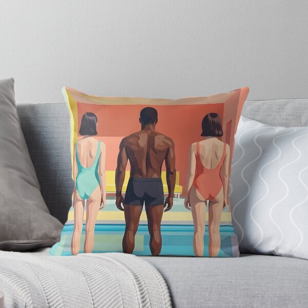Item preview, Wes Anderson Style Summer Trio | Pastel Symmetry Poolside Art | Retro Minimalist Architecture designed and sold by SergioMiklos.