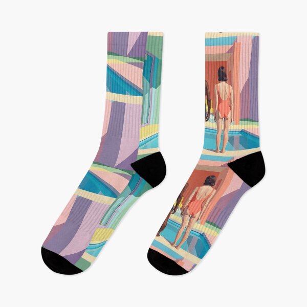 Item preview, Wes Anderson Style Summer Trio | Pastel Symmetry Poolside Art | Retro Minimalist Architecture designed and sold by SergioMiklos.