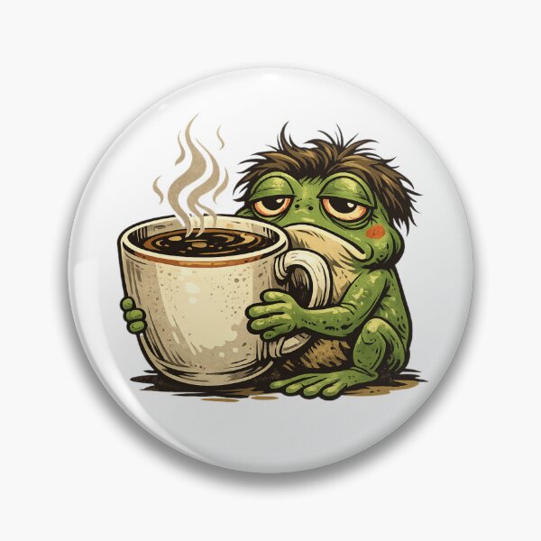 Item preview, Exhausted frog and his big mug designed and sold by FroggyOnly.