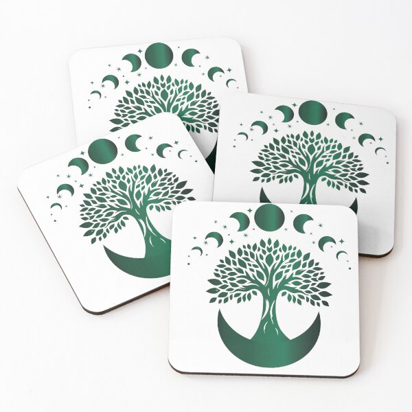Item preview, Mystic Green Tree of Life Moon Phases – Celestial Boho Spiritual Design designed and sold by seritik.