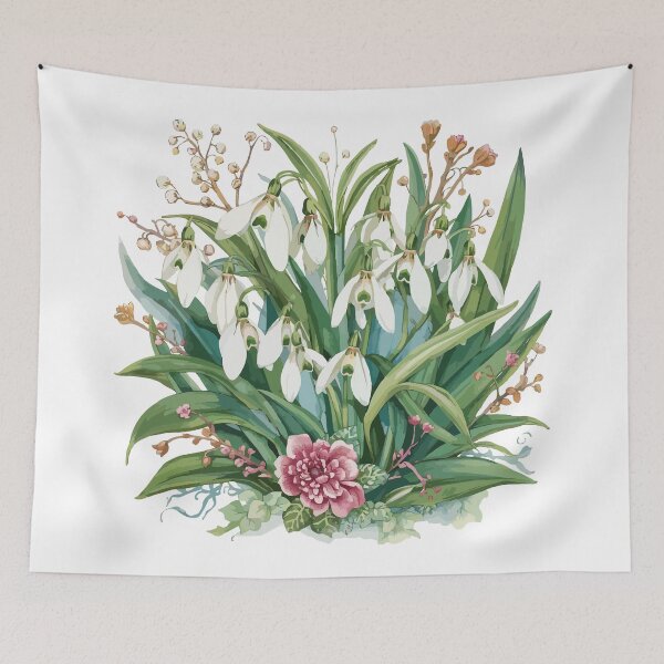 Item preview, Early Spring Whisper: Vibrant Snowdrop Watercolor Harmony designed and sold by GreenBotanist.