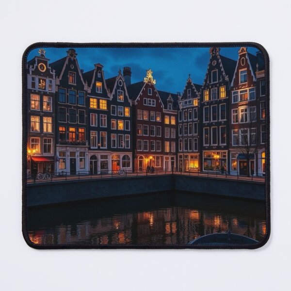 Item preview, Amsterdam Canal Houses at Twilight Glow designed and sold by Vida e Arte.