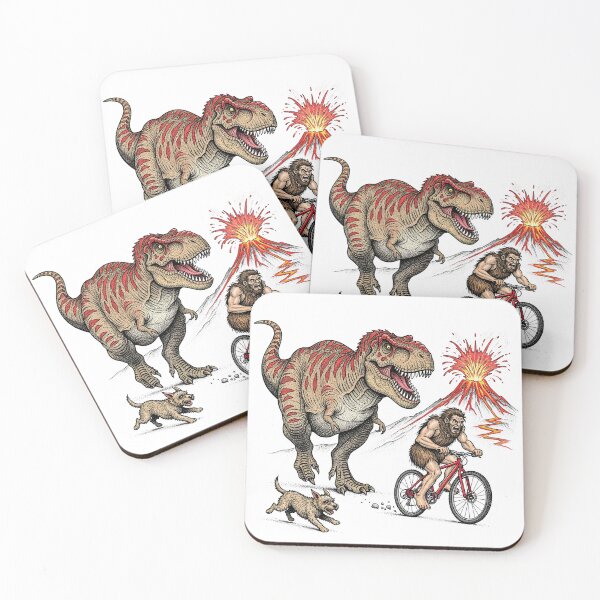 Item preview, Prehistoric Adventure T-Rex and Caveman Bicycle   designed and sold by TeeARTHY.