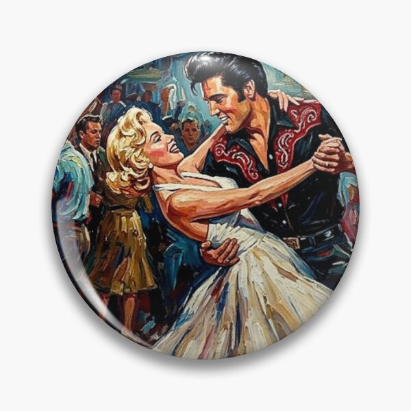 Item preview, The Ballroom Kings: Elvis & Marilyn Dance Hall Impasto Portrait designed and sold by Art's Diner.