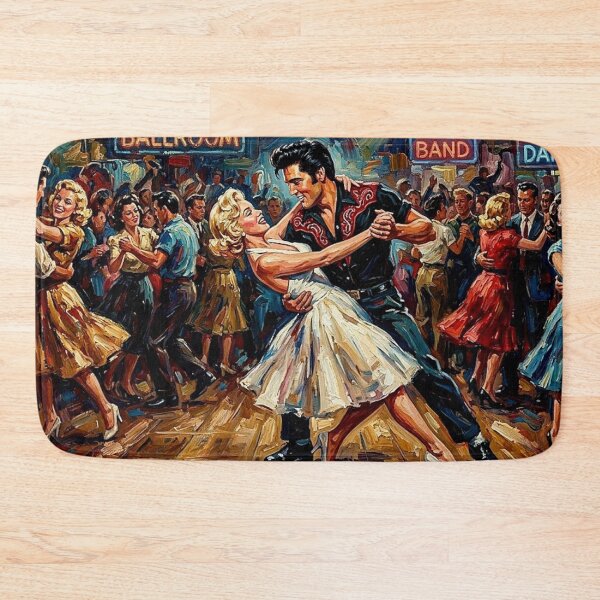 Item preview, The Ballroom Kings: Elvis & Marilyn Dance Hall Impasto Portrait designed and sold by Art's Diner.