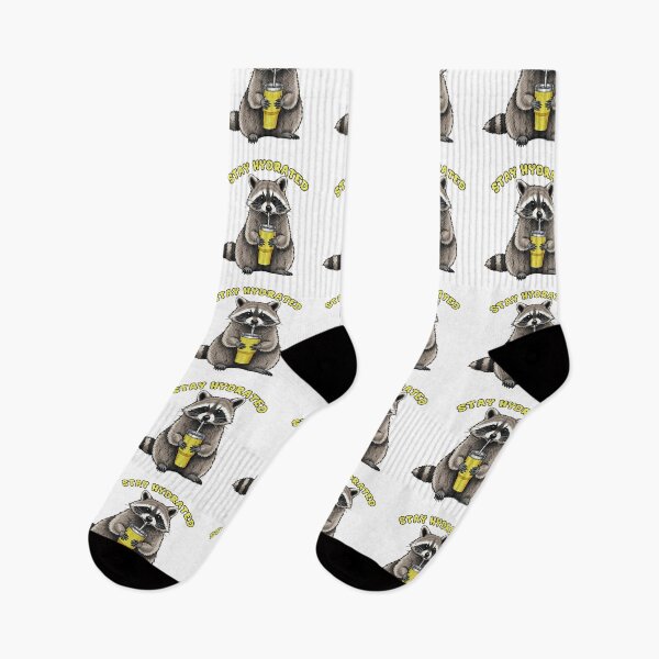 Item preview, Stay Hydrated Raccoon Drinking from Yellow Tumbler designed and sold by TeeARTHY.