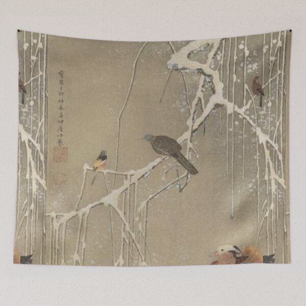Item preview, Willow Tree and Mandarin Ducks in the Snow designed and sold by SharonTheFirst.