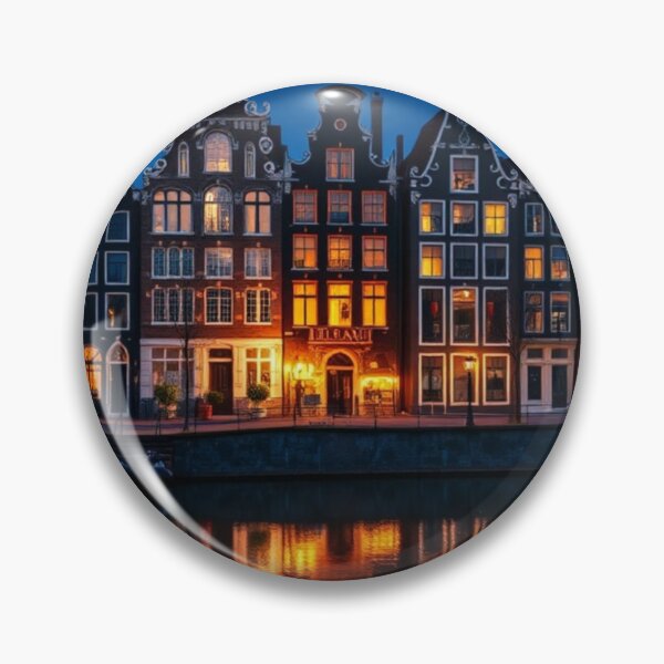 Item preview, Amsterdam Canal Houses Reflections at Dusk designed and sold by Vida e Arte.