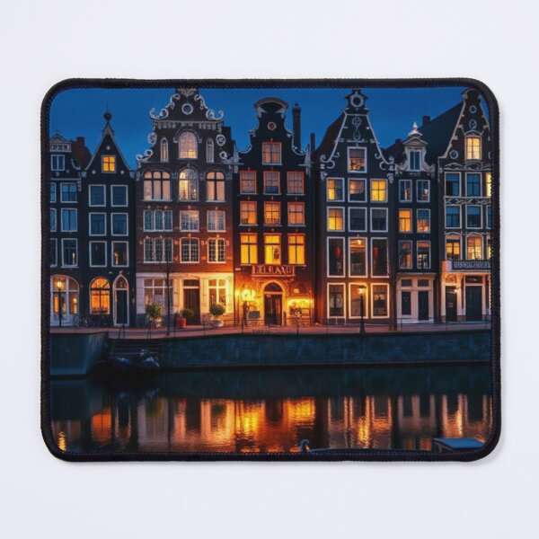 Item preview, Amsterdam Canal Houses Reflections at Dusk designed and sold by Vida e Arte.
