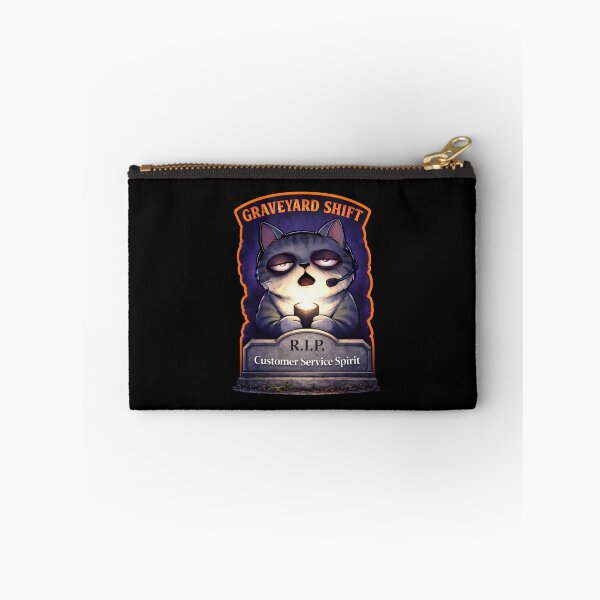 Item preview, Graveyard Shift RIP Customer Service Spirit Funny Night Shift Cat designed and sold by Mindworx21.