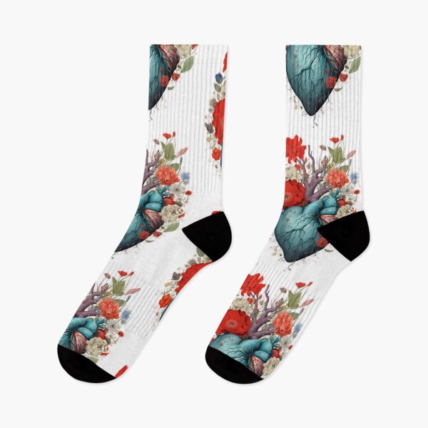 Item preview, Anatomical heart with flowers: Aesthetic vintage flora illustration designed and sold by Mauswohn.
