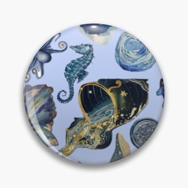 Item preview, Celestial Ocean Aesthetic Collage | Cosmic Sea Creatures Moon & Stars Design designed and sold by lilacWhim.