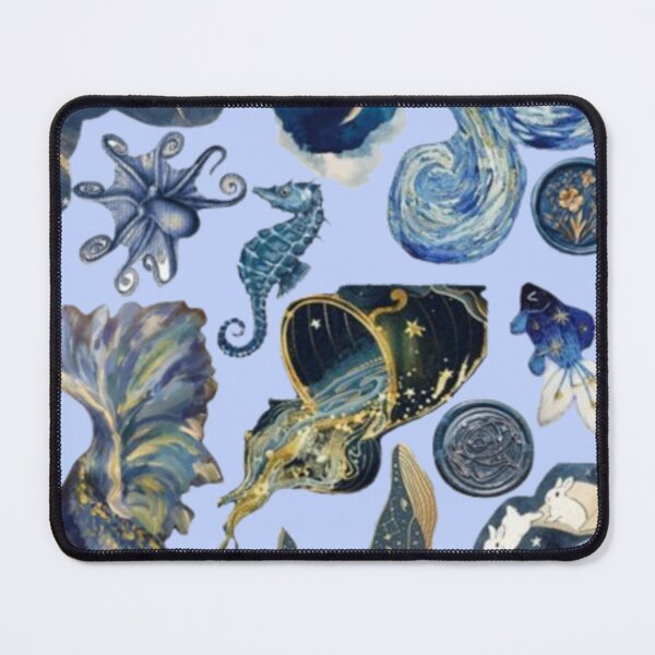 Item preview, Celestial Ocean Aesthetic Collage | Cosmic Sea Creatures Moon & Stars Design designed and sold by lilacWhim.