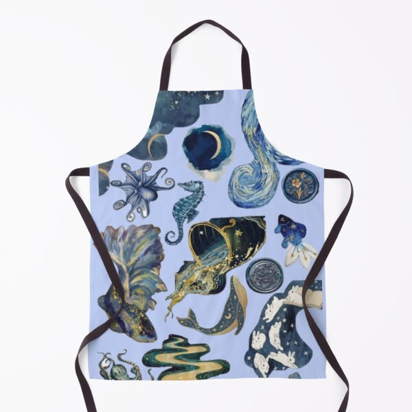 Item preview, Celestial Ocean Aesthetic Collage | Cosmic Sea Creatures Moon & Stars Design designed and sold by lilacWhim.