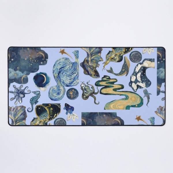 Item preview, Celestial Ocean Aesthetic Collage | Cosmic Sea Creatures Moon & Stars Design designed and sold by lilacWhim.