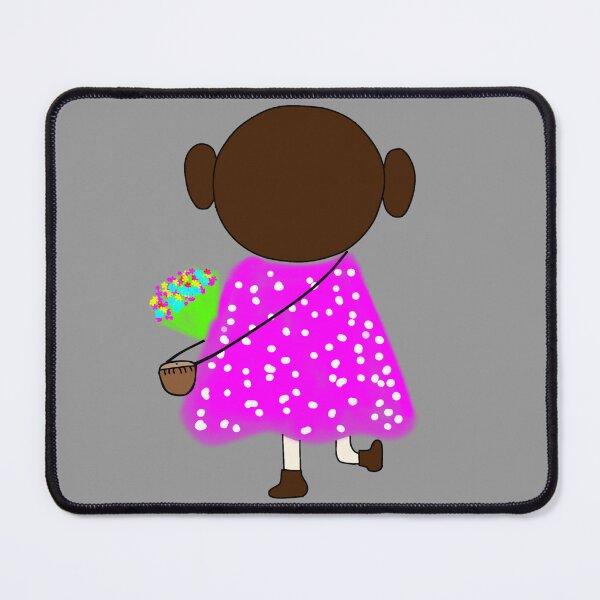 Item preview, "Cartoon Character with Pink Polka-Dot Cape and Flowers" designed and sold by nighttime1990.