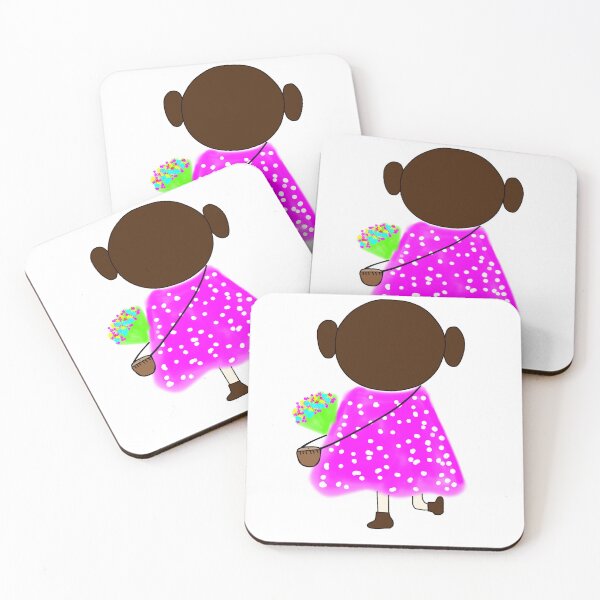 Item preview, "Cartoon Character with Pink Polka-Dot Cape and Flowers" designed and sold by nighttime1990.