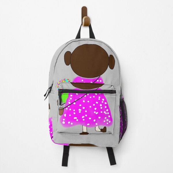 Item preview, "Cartoon Character with Pink Polka-Dot Cape and Flowers" designed and sold by nighttime1990.