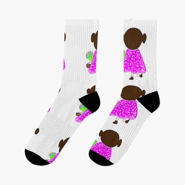 Item preview, "Cartoon Character with Pink Polka-Dot Cape and Flowers" designed and sold by nighttime1990.