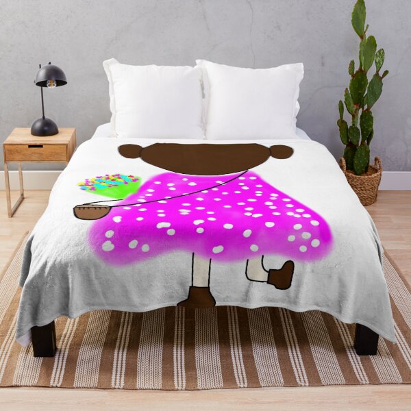 Item preview, "Cartoon Character with Pink Polka-Dot Cape and Flowers" designed and sold by nighttime1990.