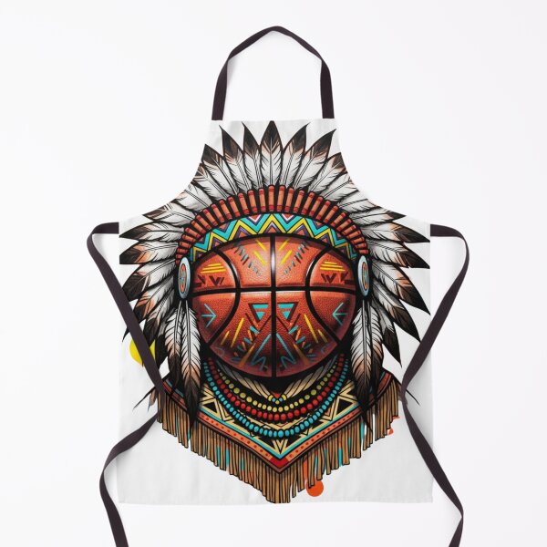 Item preview, Boho Geometric Basketball – Feathered Headdress Style Illustration designed and sold by Dzblack.