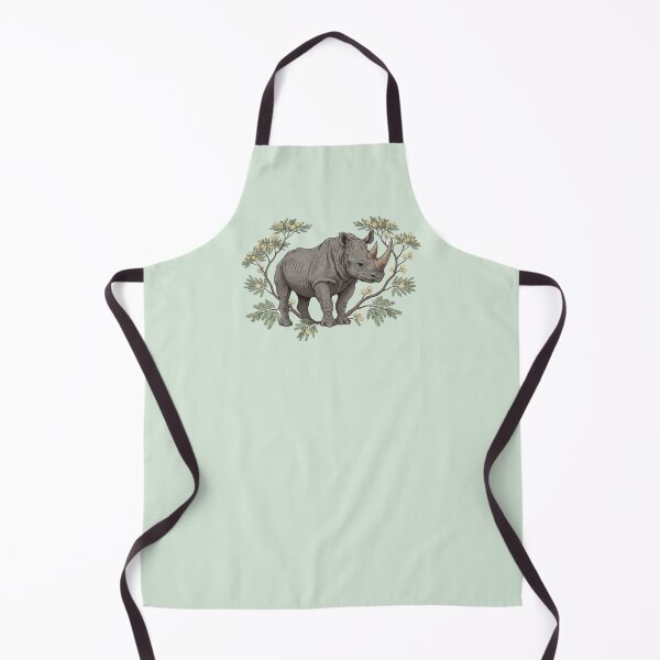 Item preview, Black Rhinoceros in a Botanical Savanna Style designed and sold by BirdsnStuff.