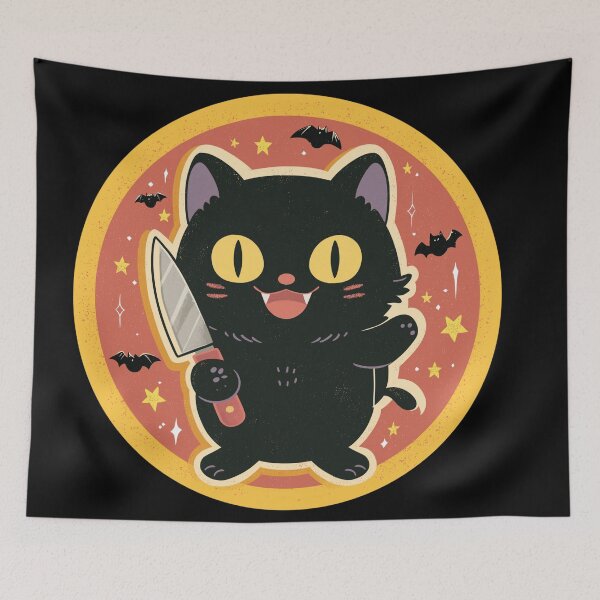 Item preview, Murderous Cat With Knife Funny Black Cat Meme designed and sold by Region.
