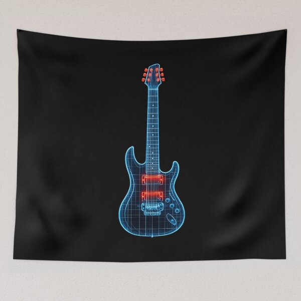 Item preview, Futuristic Guitar Blueprint designed and sold by ThoughtsInTheOpen.