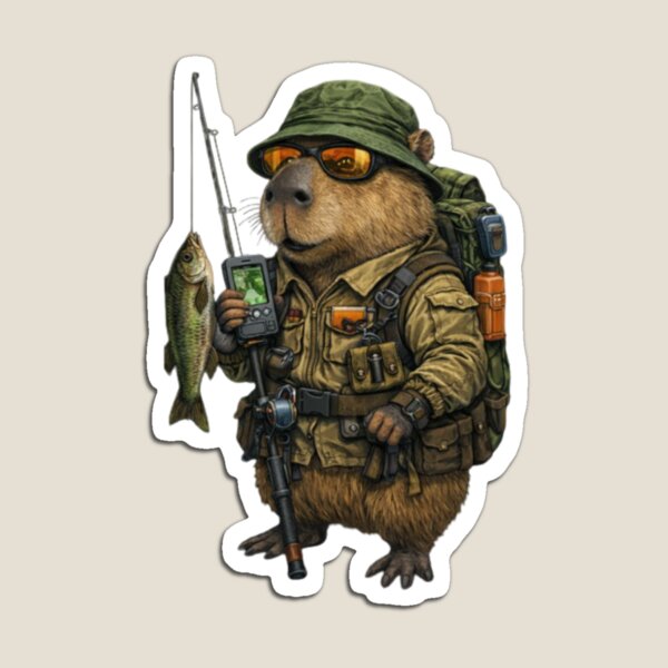 Item preview, Explorador de Capibara Pescando – Divertida Aventura al Aire Libre Capibara designed and sold by HubCreates.