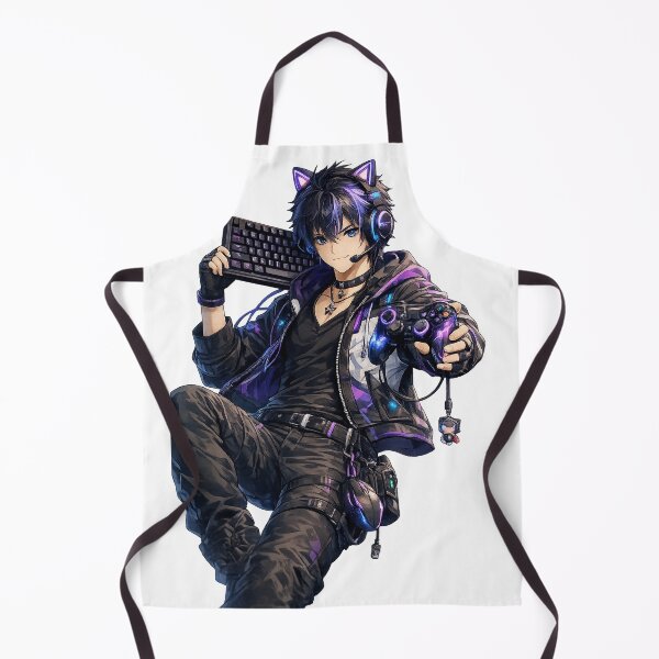 Item preview, Cyber Gamer Boy Anime – Neon Gaming Otaku Characte designed and sold by Pixel Ronin.