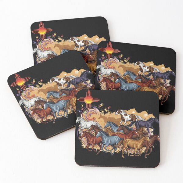 Item preview, Stampede of Wild Horses with Native American Symbols designed and sold by TeeARTHY.