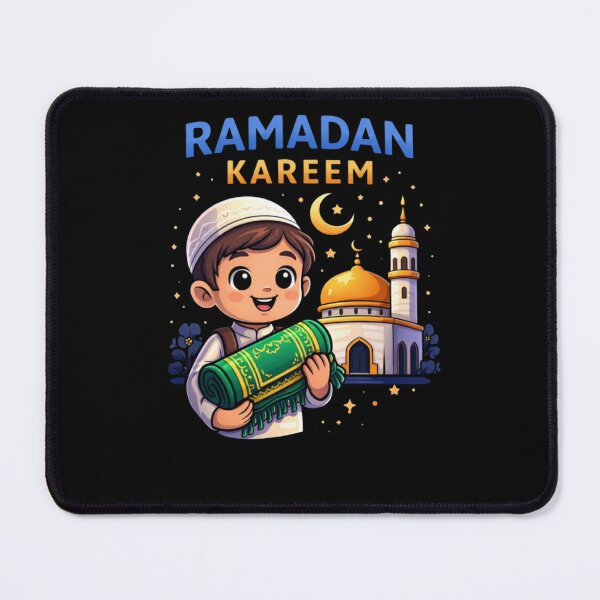 Item preview, Ramadan Kareem Cute Muslim Kid With Prayer Rug & Mosque designed and sold by bilal sibgui.