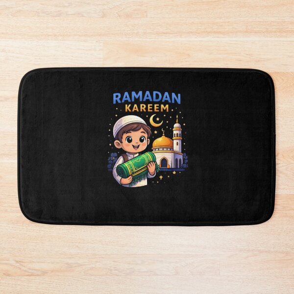 Item preview, Ramadan Kareem Cute Muslim Kid With Prayer Rug & Mosque designed and sold by bilal sibgui.