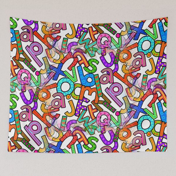 Item preview, Doodle Lowercase Alphabet Pattern designed and sold by Prawny.