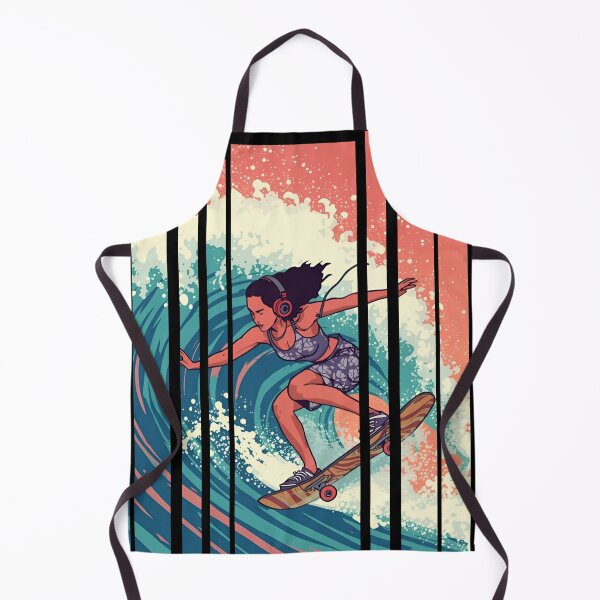 Item preview, Ride the Soundwave – skateboarder surfing on giant colorful wave with headphones on 9 designed and sold by Neon G.