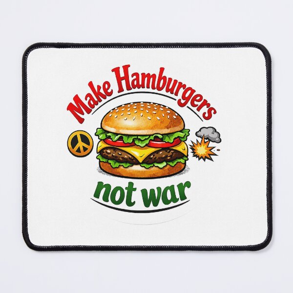 Item preview, Make Hamburgers Not War – Funny Burger Peace Sticker designed and sold by PIXEL POP DESIGNS - Beyond the Norm!.