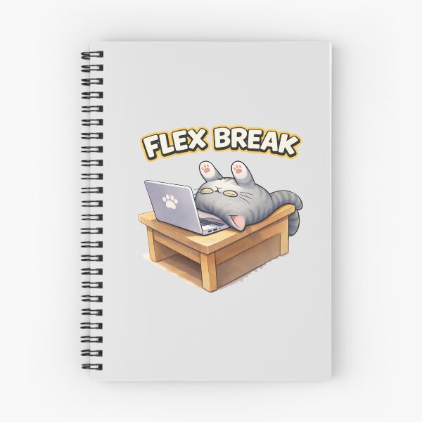 Item preview, Flex Break Funny Work From Home Cat Remote Work Humor designed and sold by Mindworx21.