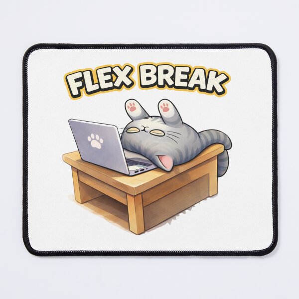 Item preview, Flex Break Funny Work From Home Cat Remote Work Humor designed and sold by Mindworx21.