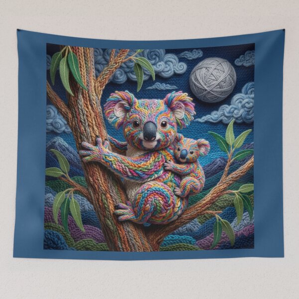 Item preview, Yarn Koala and Joey in Yarn Eucalyptus Tree designed and sold by Tridentulus.