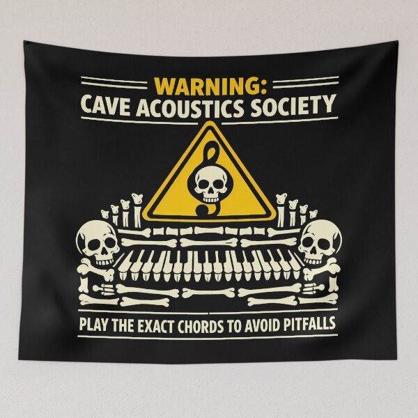 Item preview, Cave Acoustics Society Bone Piano Warning Sign designed and sold by agearb.