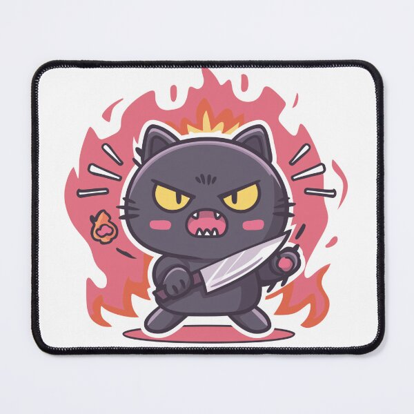 Item preview, Murderous Cat With Knife Angry Black Cat designed and sold by Region.