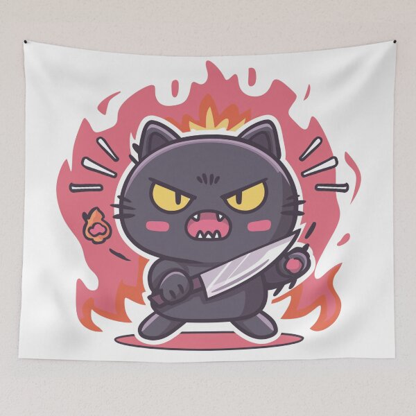 Item preview, Murderous Cat With Knife Angry Black Cat  designed and sold by Region.