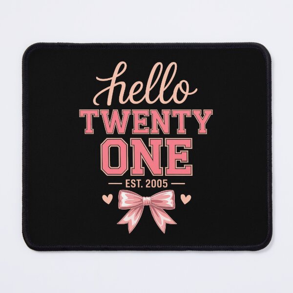 Item preview, Hello Twenty One Coquette Bow 21st Birthday Pink Varsity Aesthetic Birthday Girl designed and sold by AmazingViews.