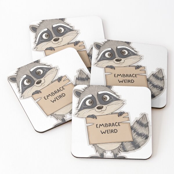 Item preview, Funny Raccoon Holding Sign – Trash Panda Meme Sticker designed and sold by RandomIntention.
