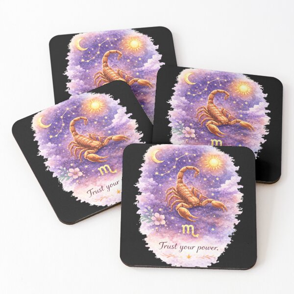 Item preview, Scorpio Zodiac Watercolor Art – Celestial Astrology Illustration, Trust Your Power Quote, Scorpio Zodiac Sign Gift designed and sold by ChemiroL.