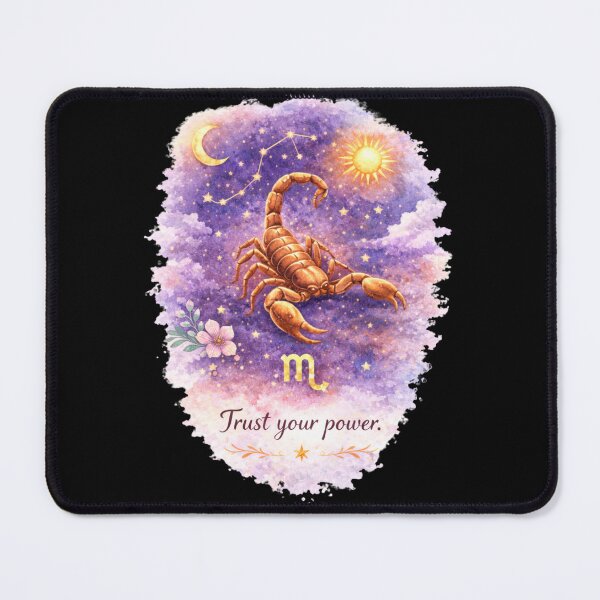 Item preview, Scorpio Zodiac Watercolor Art – Celestial Astrology Illustration, Trust Your Power Quote, Scorpio Zodiac Sign Gift designed and sold by ChemiroL.