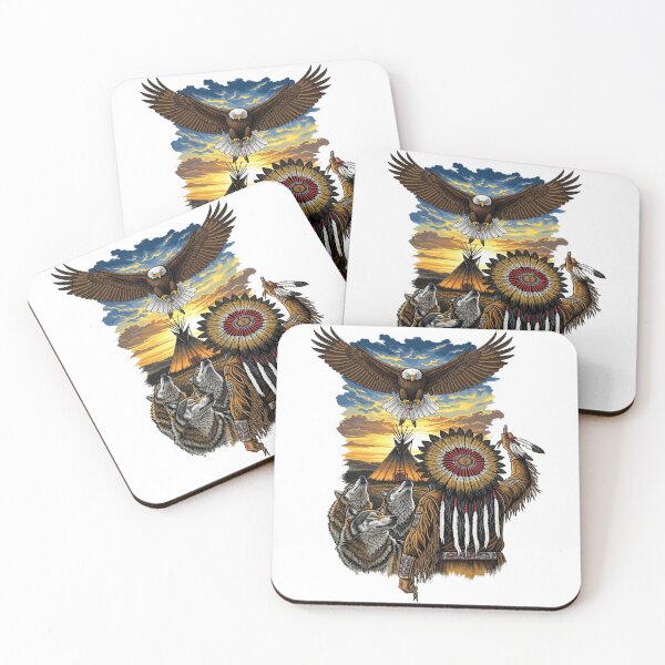 Item preview, Bald Eagle Guardian Over Native American Village Scene designed and sold by TeeARTHY.