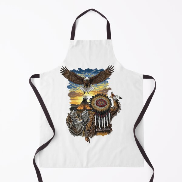 Item preview, Bald Eagle Guardian Over Native American Village Scene designed and sold by TeeARTHY.