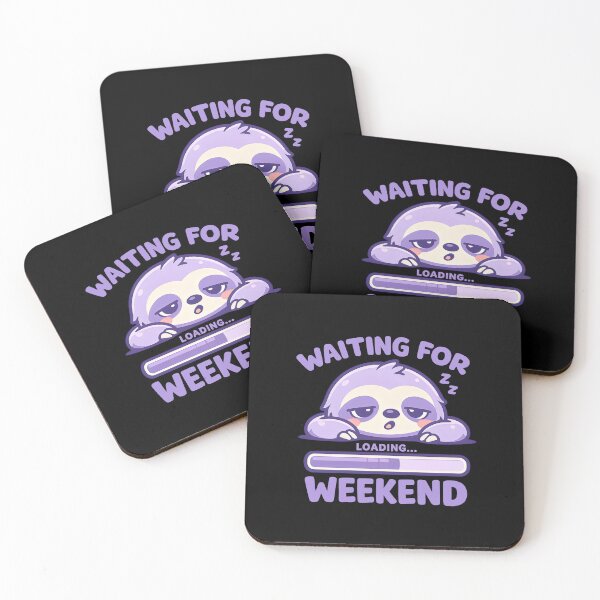 Item preview, Waiting For Weekend Sloth Funny Weekend Vibes Kawaii Art designed and sold by SplashTastic.