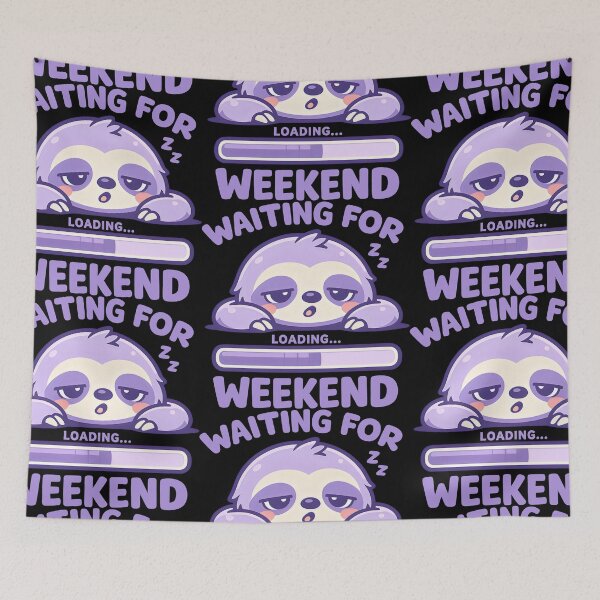 Item preview, Waiting For Weekend Sloth Funny Weekend Vibes Kawaii Art designed and sold by SplashTastic.